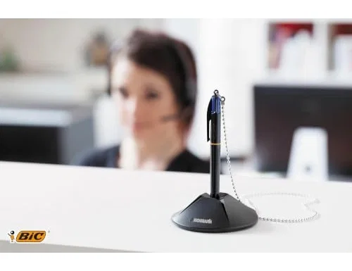Bic Bolígrafo 4 Colores con Peana y Cadena Bic Bolígrafo 4 Colores con Peana y Cadena