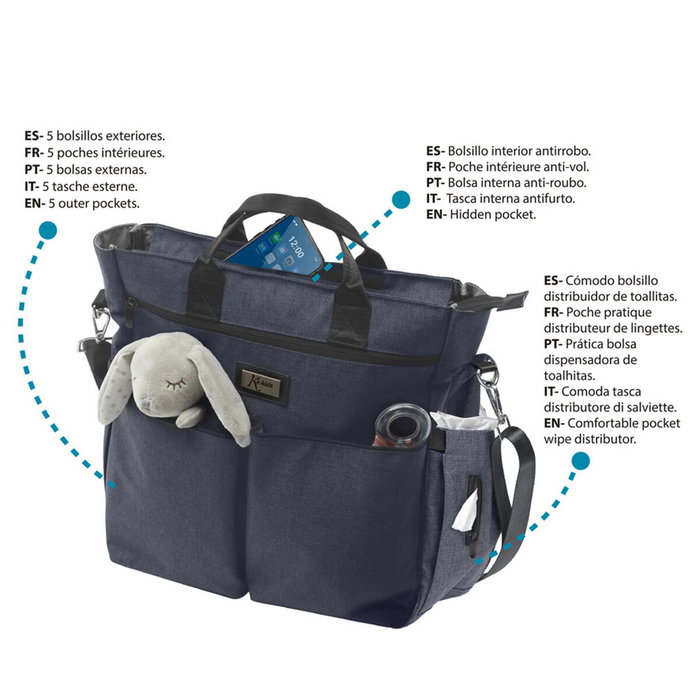 KioKids Bolso Bandolera de Maternidad Azul Marino KioKids Bolso Bandolera de Maternidad Azul Marino