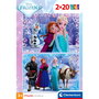 Clementoni 2x20 Puzles de Cartón Frozen Disney, 2 Puzzles de 20 Piezas Cada Uno, Ref. 24825