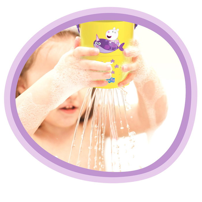 Deqube Cubos de Baño Apilables Peppa Pig para Bebés +12 Meses con Ilustraciones de Peppa y Amigos