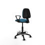 PIQUERAS Y CRESPO Taburete Isso CP Bali verde petróleo con brazos fijos