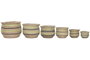 DKD Home Decor Set de 6 Maceteros de Fibra Trenzada Natural