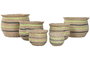 DKD Home Decor Set de 6 Maceteros de Fibra Trenzada Natural