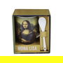 Enesco Taza de Cerámica con Cuchara Mona Lisa, Inspirada en la Obra de Leonardo da Vinci, para Café o Té