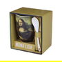 Enesco Taza de Cerámica con Cuchara Mona Lisa, Inspirada en la Obra de Leonardo da Vinci, para Café o Té