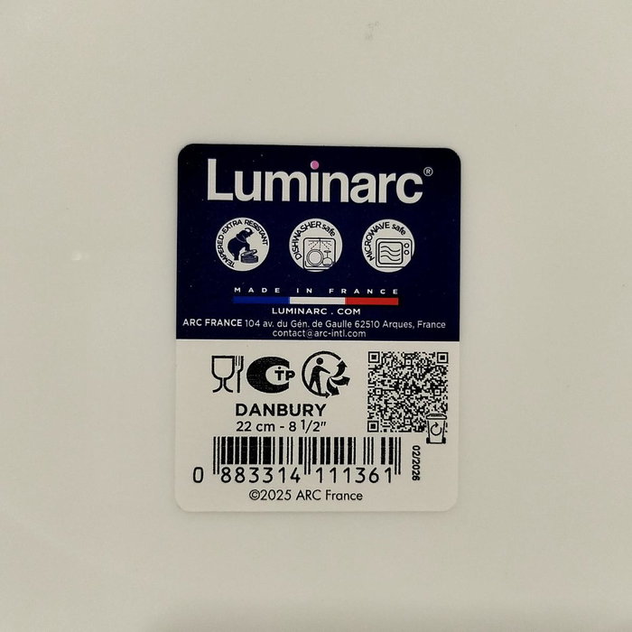 Luminarc Plato Hondo Danbury Blanco 22cm Luminarc Plato Hondo Danbury Blanco 22cm