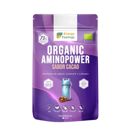 Energy Feelings Organic Aminopower 73% Chocolate con Proteína Vegana 500g - Eco, Vegano, Suplemento Deportivo