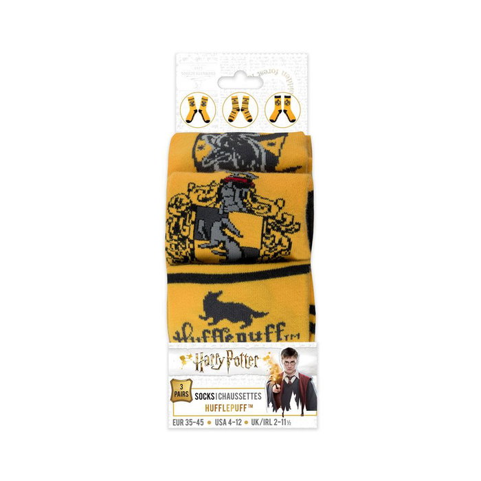 Harry Potter Pack de 3 Pares de calcetines Hufflepuff