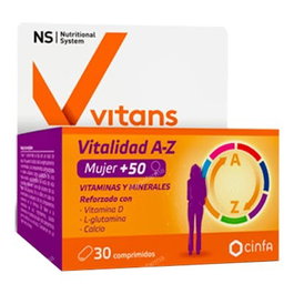 NS Vitans Vitalidad A-Z Mujer 50+ Complemento Alimenticio 30 Comprimidos