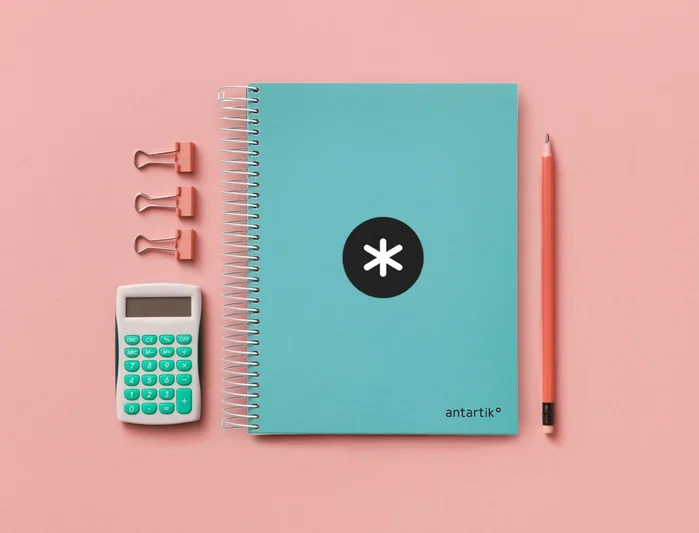 Antartik Cuaderno espiral A5 micro tapa forrada 120h 90g cuadro 5mm color menta