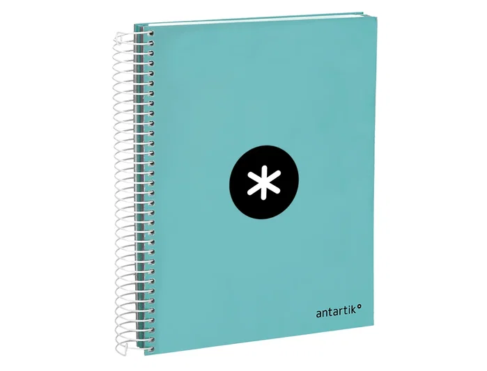 Antartik Cuaderno espiral A5 micro tapa forrada 120h 90g cuadro 5mm color menta