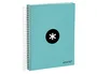 Antartik Cuaderno espiral A5 micro tapa forrada 120h 90g cuadro 5mm color menta