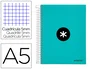Antartik Cuaderno espiral A5 micro tapa forrada 120h 90g cuadro 5mm color menta