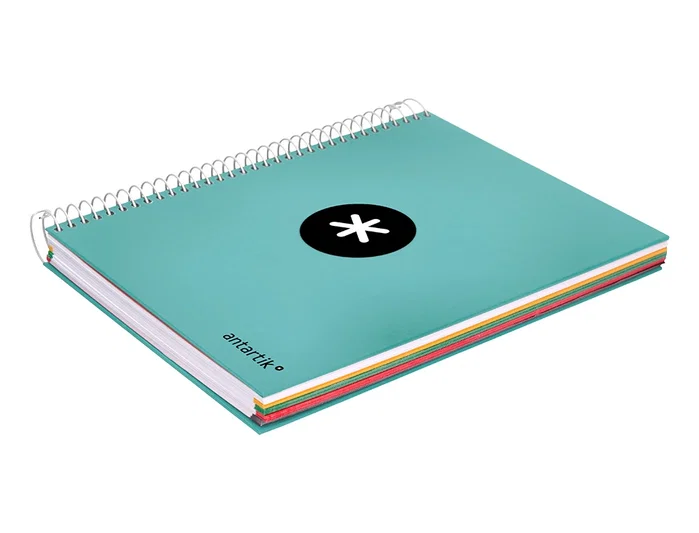 Antartik Cuaderno espiral A5 micro tapa forrada 120h 90g cuadro 5mm color menta