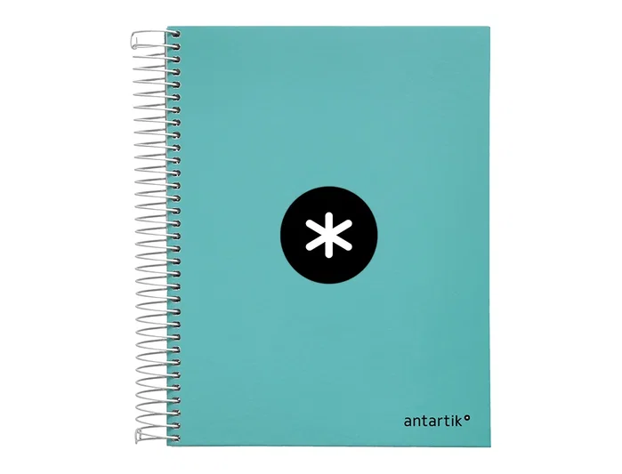 Antartik Cuaderno espiral A5 micro tapa forrada 120h 90g cuadro 5mm color menta