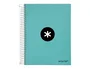 Antartik Cuaderno espiral A5 micro tapa forrada 120h 90g cuadro 5mm color menta