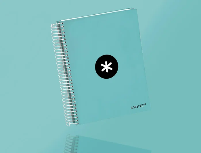 Antartik Cuaderno espiral A5 micro tapa forrada 120h 90g cuadro 5mm color menta