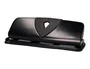 Q-connect Perforadora Q-KF01238 4 Agujeros con Regleta, Apertura 1.6mm, Capacidad 16 Hojas, Color Negro, Metálico y Plástico, 280x110mm Base