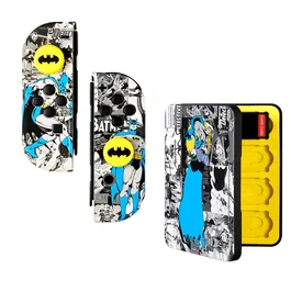 Blade Gaming BATSWCP Combo Pack de Carcasas Duras y Grips con Logo Batman para Joy-Cons de Nintendo Switch - Protector, Agar Mejorado y Estuche para 16 Juegos