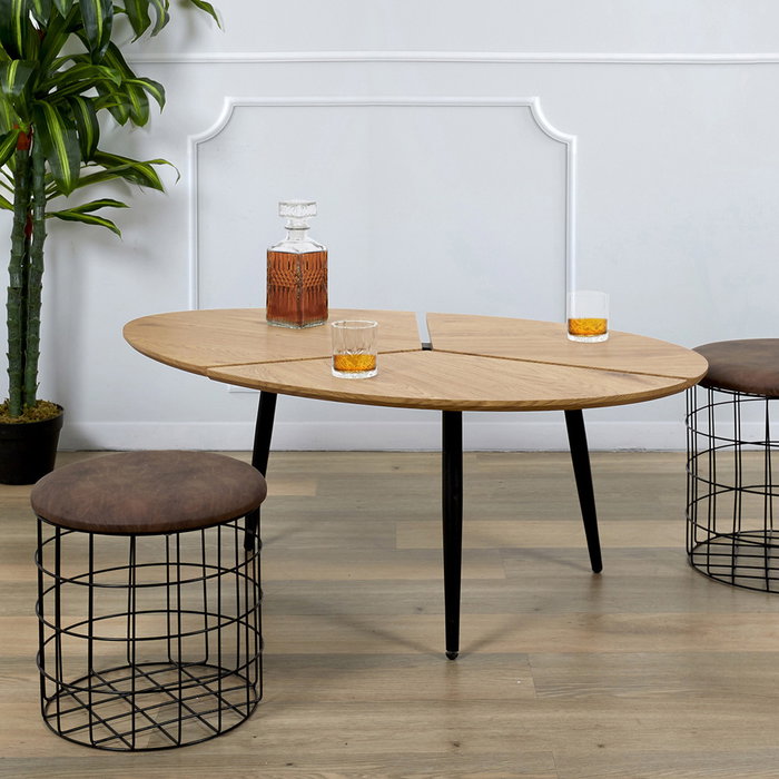 Home Deco Factory Mesa de Centro Miller 112 x 74 x 41 cm Bistrot Indus