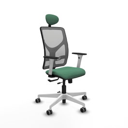 PIQUERAS Y CRESPO Silla de oficina Motilla con mecanismo Sincro/Traslack Verde esmeralda y Gris