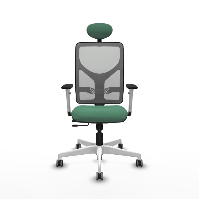 PIQUERAS Y CRESPO Silla de oficina Motilla con mecanismo Sincro/Traslack Verde esmeralda y Gris