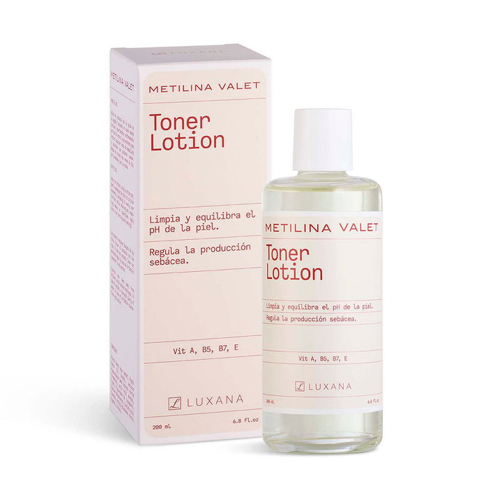 Metilina Valet Toner Loción Facial 200 ml con Vitaminas A, B5, B7, E - Regula Sebo, Limpia Piel y Cierra Poros