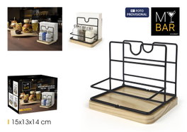 Inde Organizador Mesa Metal-Madera 13.6 cm x 13.7 cm x 15.4 cm My Bar (12 Unidades)