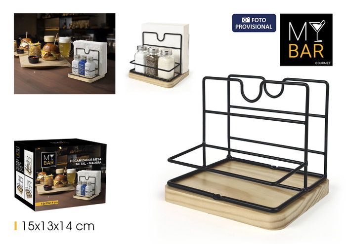 Inde Organizador Mesa Metal-Madera 13.6 cm x 13.7 cm x 15.4 cm My Bar (12 Unidades) Inde Organizador Mesa Metal-Madera 13.6 cm x 13.7 cm x 15.4 cm My Bar (12 Unidades)