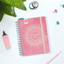 Finocam Agenda Docente Magistral Personalizable 2025-2026 Mandala Rosa