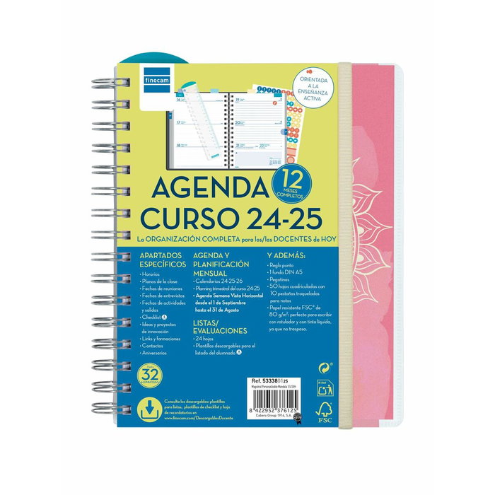 Finocam Agenda Docente Magistral Personalizable 2025-2026 Mandala Rosa Finocam Agenda Docente Magistral Personalizable 2025-2026 Mandala Rosa