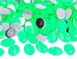 Innspiro Gemas decorativas acrílicas oval verde fluor 13x18mm (500 unidades)