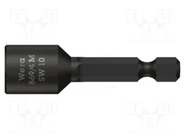 WERA Punta de destornillador de 6 ángulos HEX 8mm, 1/4 pulgada, magnética