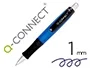 Q-connect Bolígrafo Premium Retráctil con Sujeción de Caucho, Punta 1 mm, Color Azul