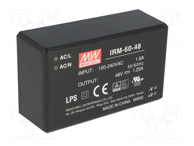 MEAN WELL IRM-60-48 Convertidor AC/DC 60W 48VDC