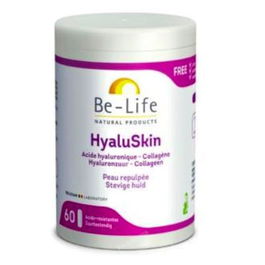 BE-LIFE Hyaluskin 60 Cápsulas - Suplemento para Mantenimiento y Estructura de la Piel con Colágeno Marino, Ácido Hialurónico y Vitamina C