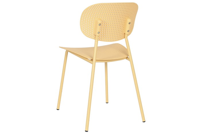 DKD Home Decor Silla Apilable Urbana Shenglong Modern Amarillo 46 x 79 x 51.5 cm (4 Unidades)