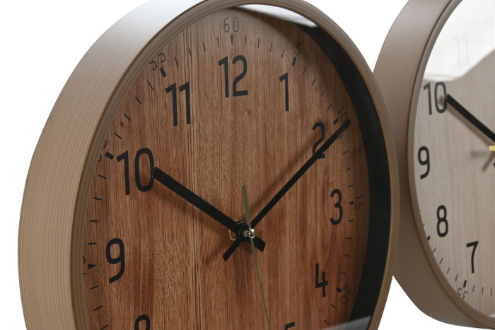 DKD Home Decor Reloj de Pared Símil Madera Pack de 2 DKD Home Decor Reloj de Pared Símil Madera Pack de 2