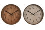 DKD Home Decor Reloj de Pared Símil Madera Pack de 2