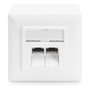 Digitus Juego de 5 Tomas de Pared CAT 6 2xRJ45 Apantalladas Blancas