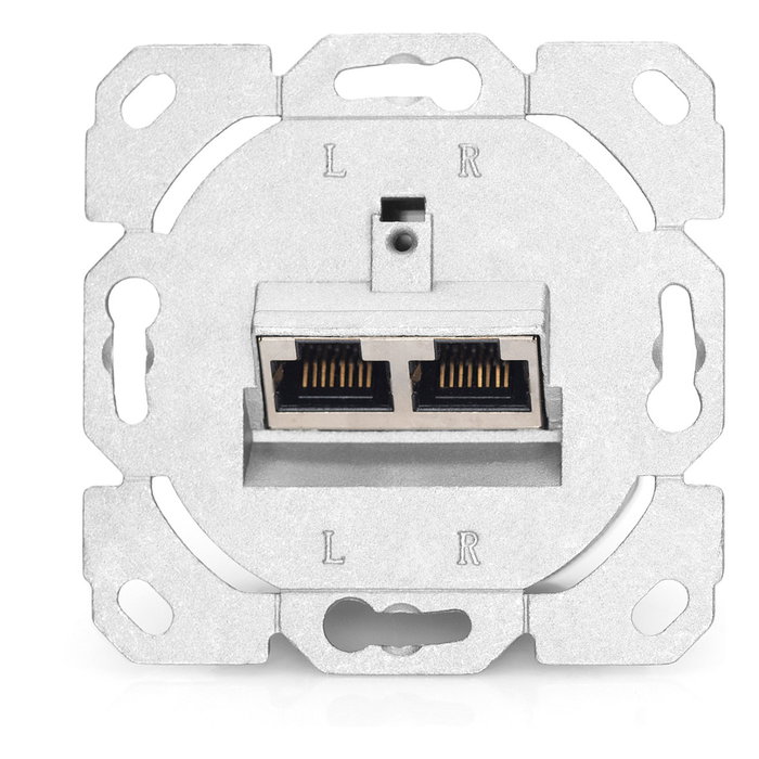 Digitus Juego de 5 Tomas de Pared CAT 6 2xRJ45 Apantalladas Blancas