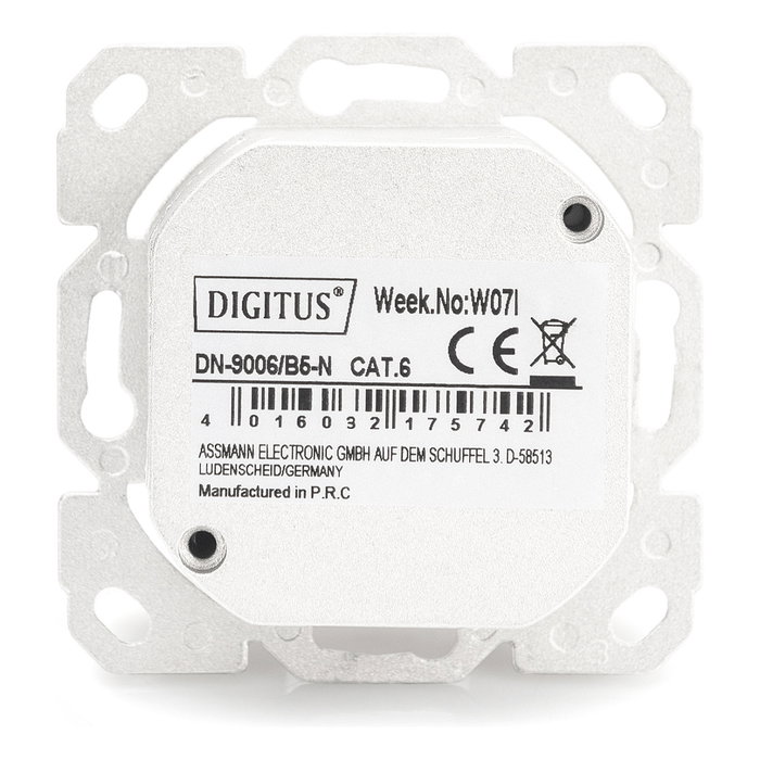 Digitus Juego de 5 Tomas de Pared CAT 6 2xRJ45 Apantalladas Blancas