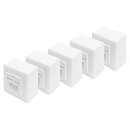 Digitus Toma de Pared CAT 6 2xRJ45 Blanco Montaje Superficie Set 5 Unidades