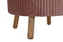DKD Home Decor Reposapiés Velvet Madera Rosa Palo