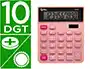 Liderpapel xf23 Calculadora de Sobremesa 10 Dígitos Solar y Pilas Color Rosa 127x105x24 mm