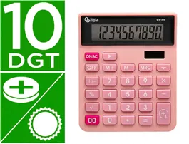 Liderpapel xf23 Calculadora de Sobremesa 10 Dígitos Solar y Pilas Color Rosa 127x105x24 mm