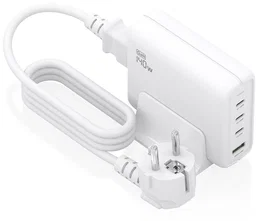AISENS Cargador Sobremesa GaN 140W, 3x USB-C PD3.1 QC4.0 QC5.0, 1x USB-A QC3.0, Blanco