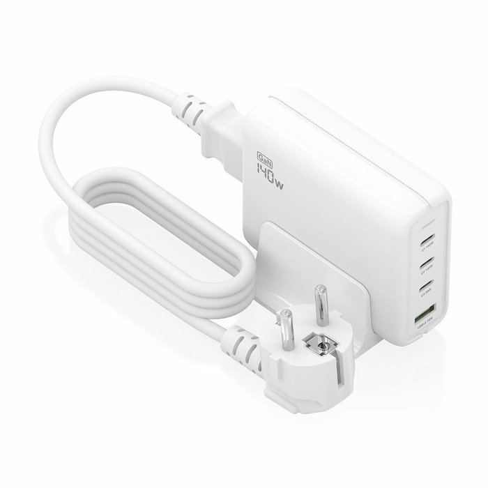 AISENS Cargador Sobremesa GaN 140W 3x USB-C PD3.1 1x USB-A Blanco