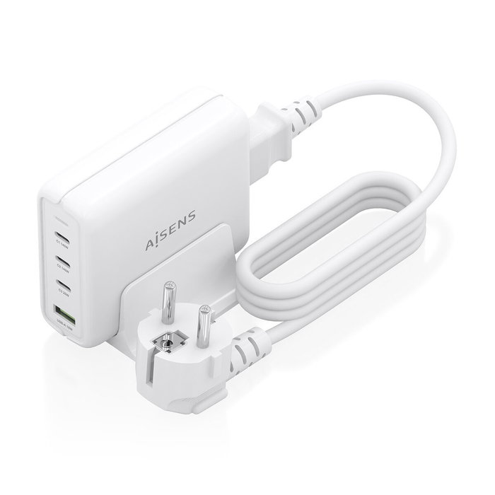 AISENS Cargador Sobremesa GaN 140W 3x USB-C PD3.1 1x USB-A Blanco