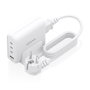 AISENS Cargador Sobremesa GaN 140W 3x USB-C PD3.1 1x USB-A Blanco